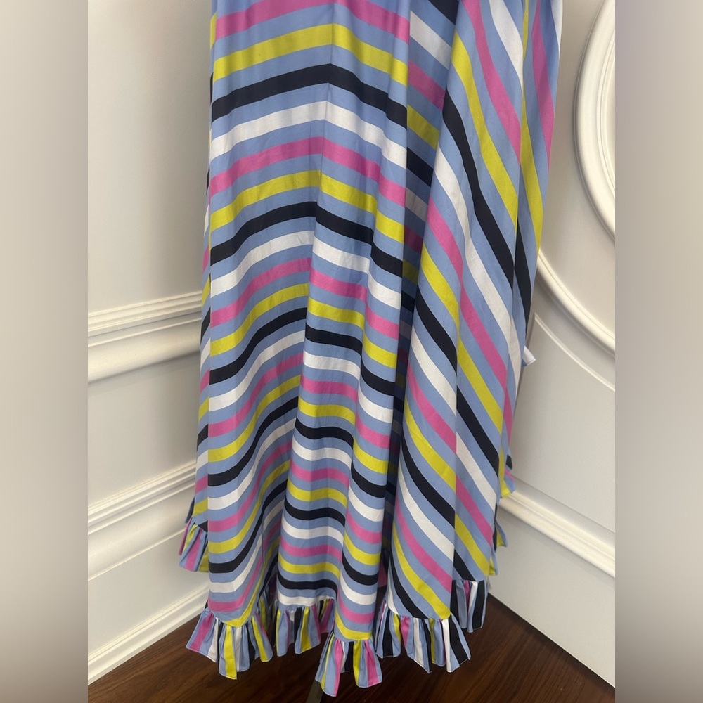 Caroline Constas Multicolored Striped Co Ord High Low Skirt (XS) Peplum Top (S) - Picture 8 of 16